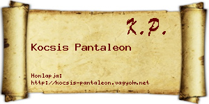 Kocsis Pantaleon névjegykártya